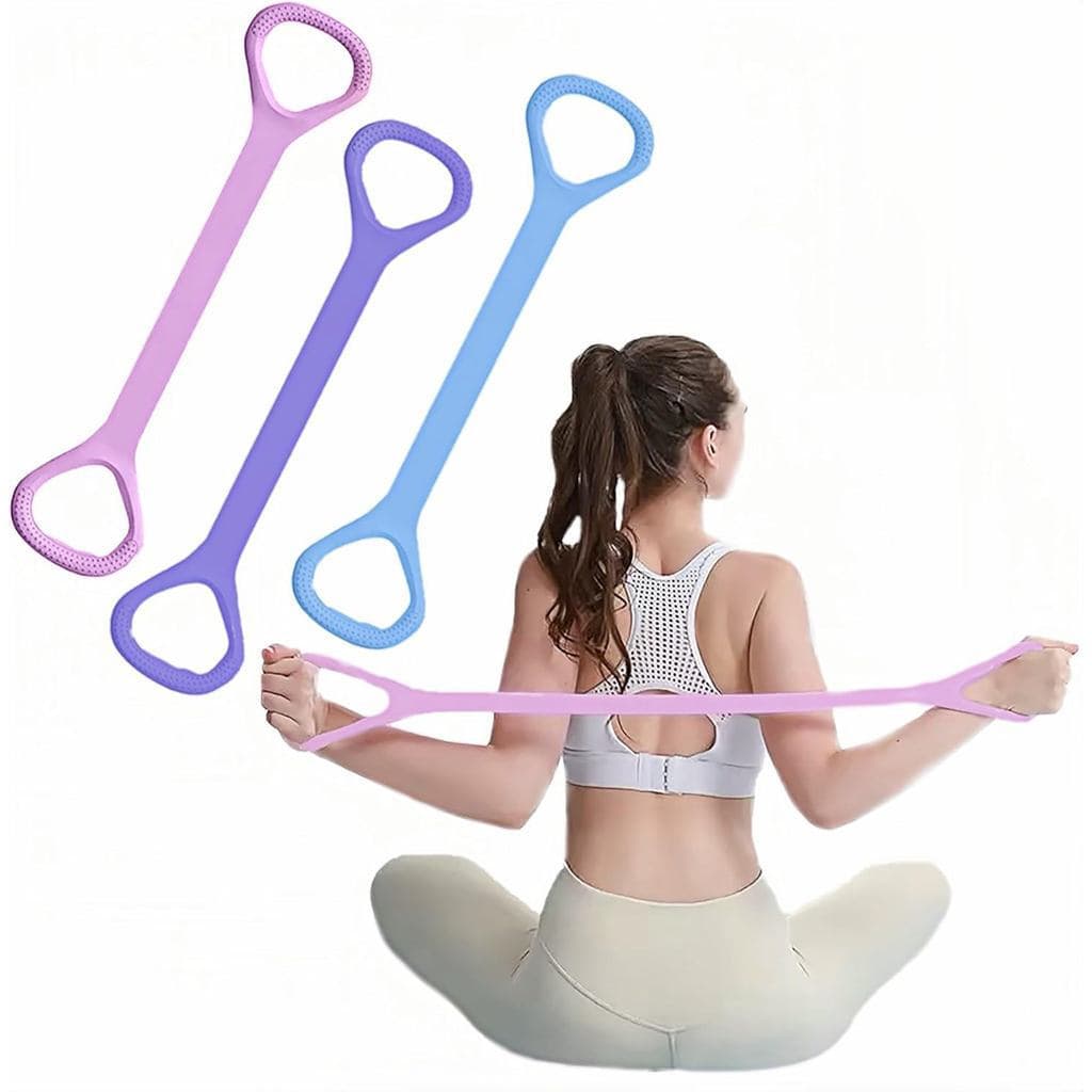Banda de Resistência em Forma de 8 com Alças, Faixas Elásticas para Exercícios, Cordas Elásticas para Treinamento de Bra