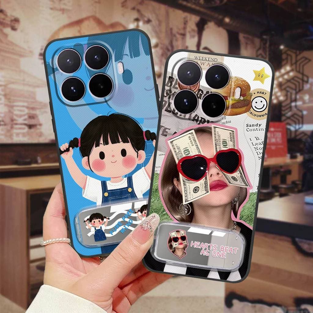 Capa De Telefone TPU Resistente À Sujeira Para Xiaomi 17T Espelho De Maquiagem Pano Protetor Traseira De Pelúcia Prova D