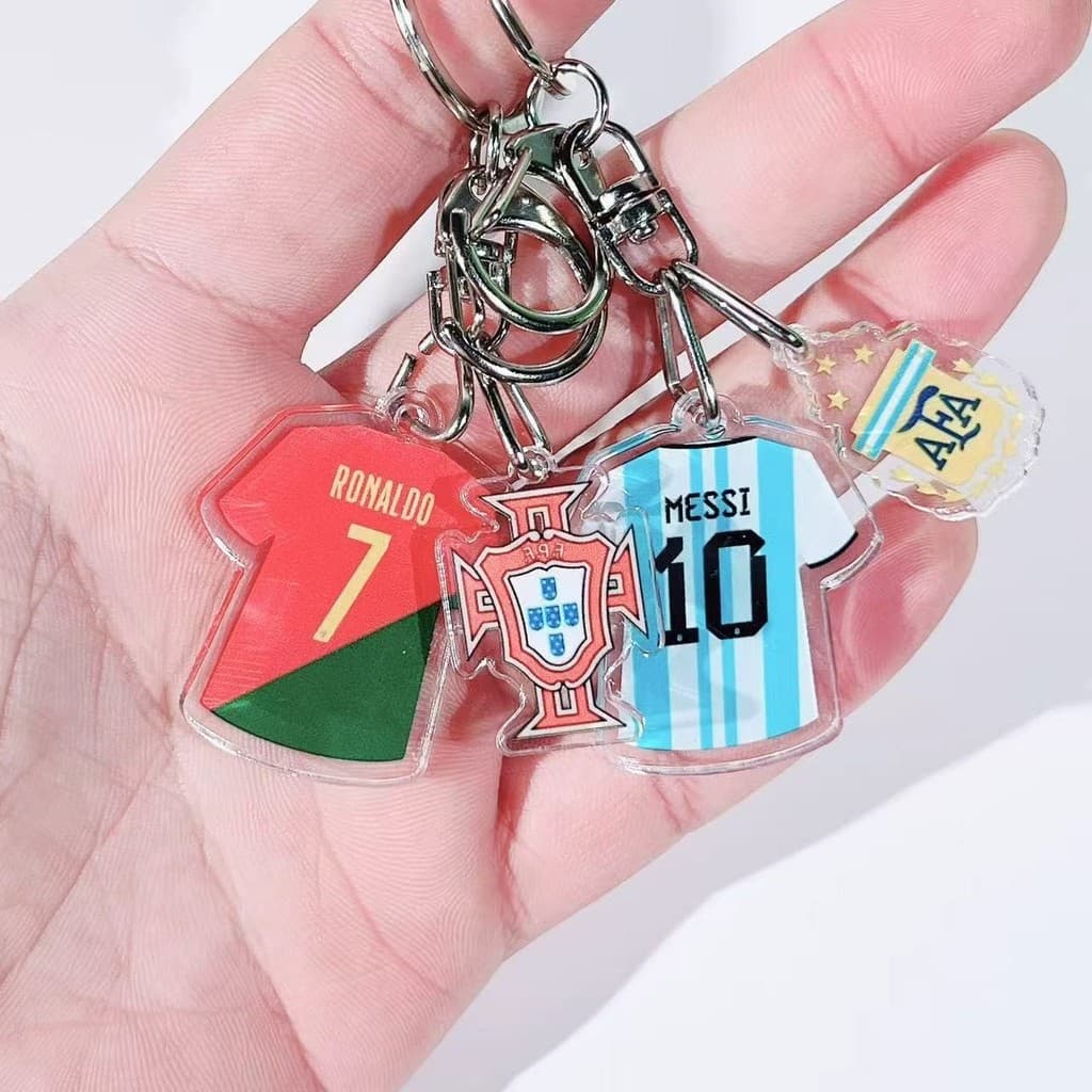 Camisa de futebol camisa de futebol chaveiro Messi Nemar C Rombape time de futebol Argentina brasil pingente decoração B
