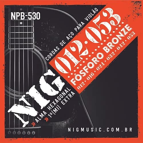 Encordoamento Nig Violão Aço 012 NPB-530 Fosforo Bronze