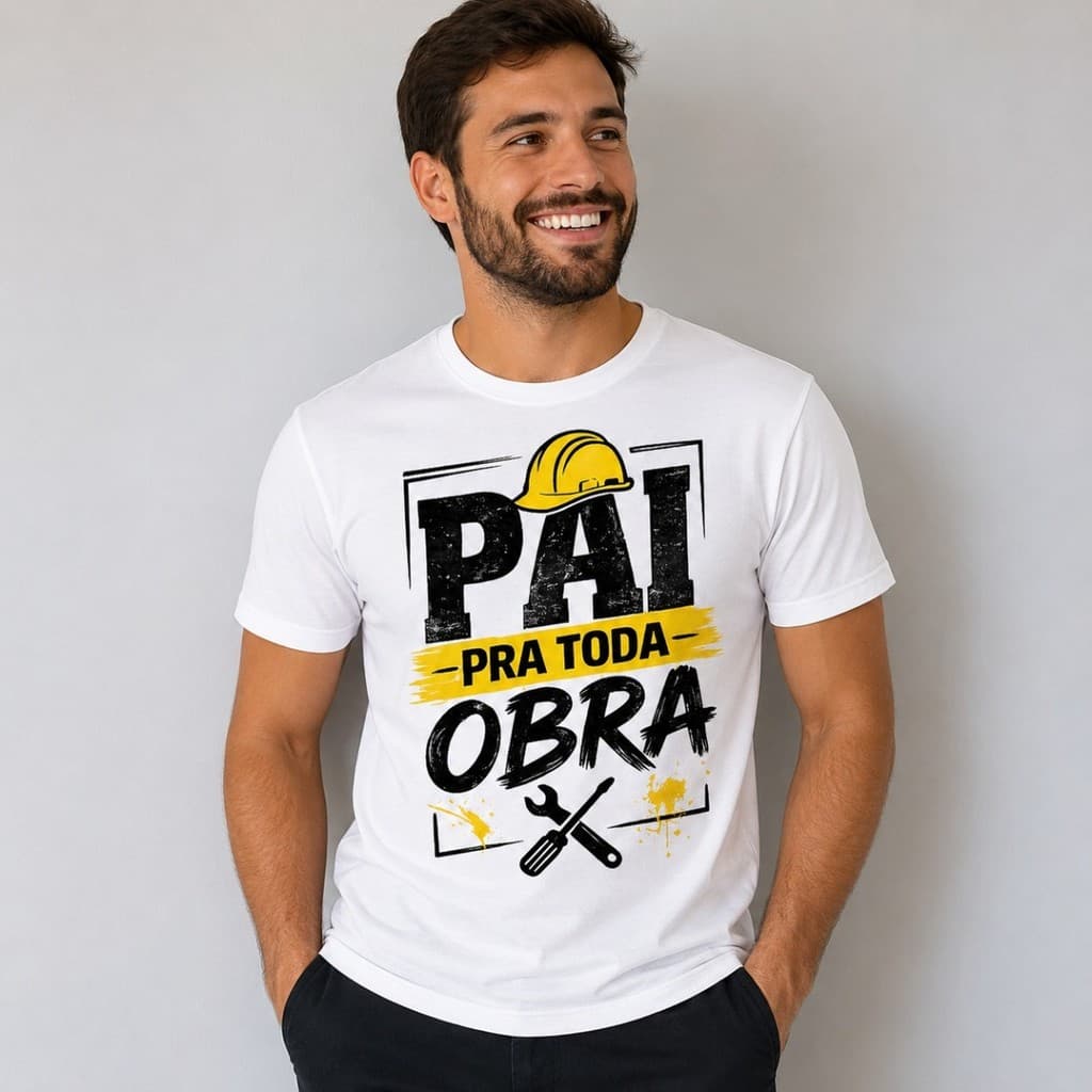 Camiseta Pai Pra Toda Obra Dia dos Pais Presente Criativo Masculina