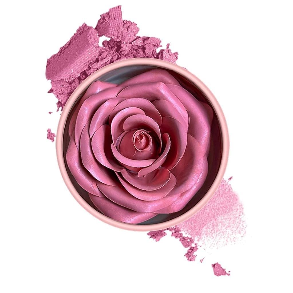 Blush Rosa Natural – Blush em Pétalas de Rosa 3D, Maquiagem Leve e de Longa Duração, Blush Modulável para as Maçãs do Ro
