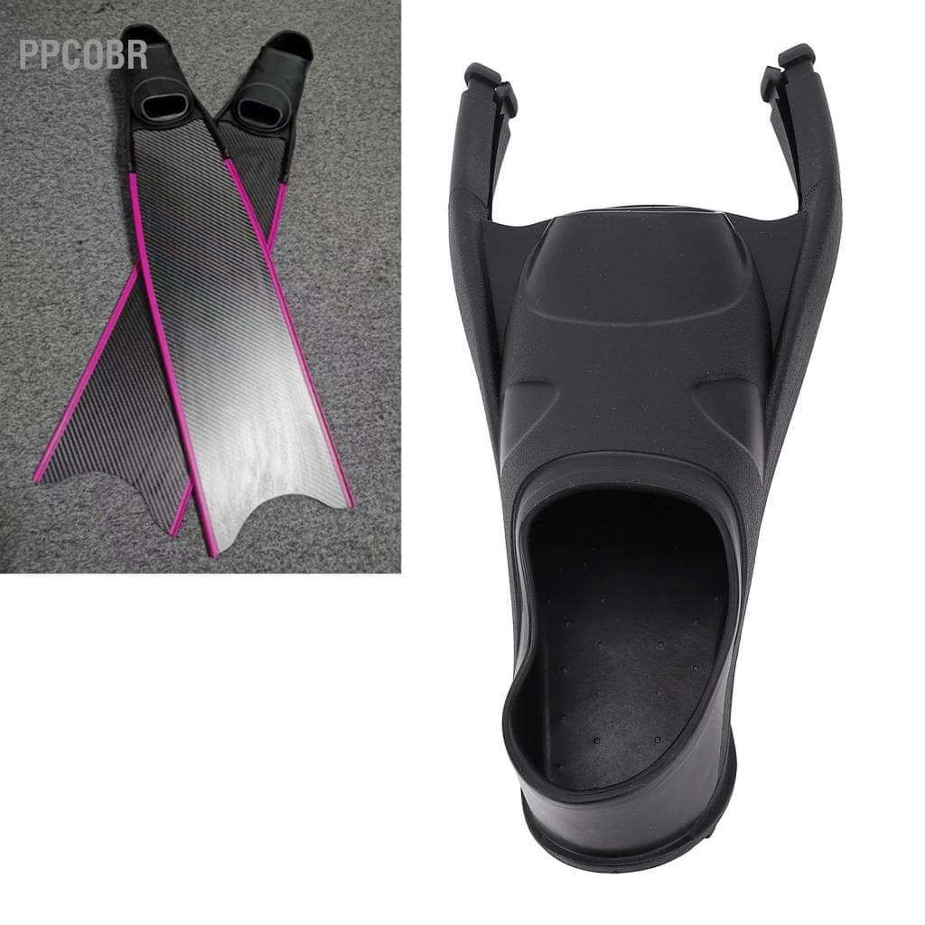 Ppcobr Freediving Fin Foot Pocket TPR Longblade Asa Longa Mergulho para Equipamento de Natação Preto