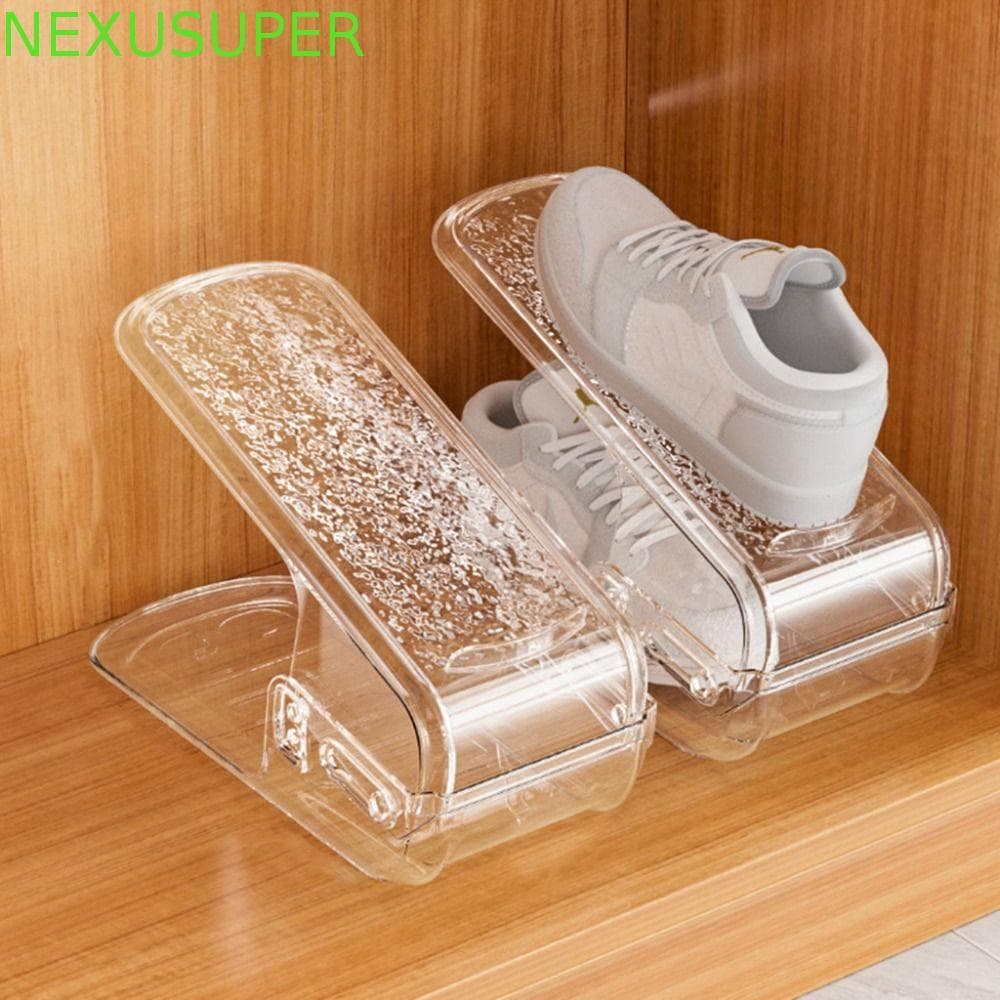 Sapateira NEXUSUPER , Bandeja Transparente Ajustável Para Sapatos , Sapato Simples De Camada Dupla Durável
