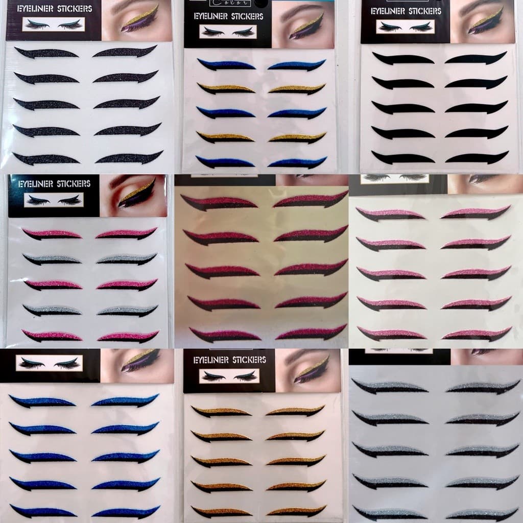 Kit 5 pares delineador adesivo reutilizável original Cor Aleatoria