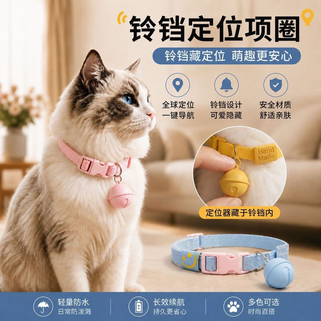 Coleira Rastreadora Bluetooth Para Animais De Estimação , Anti-Perda , À Prova D'água Asfixia , Certificação iOS E Andro
