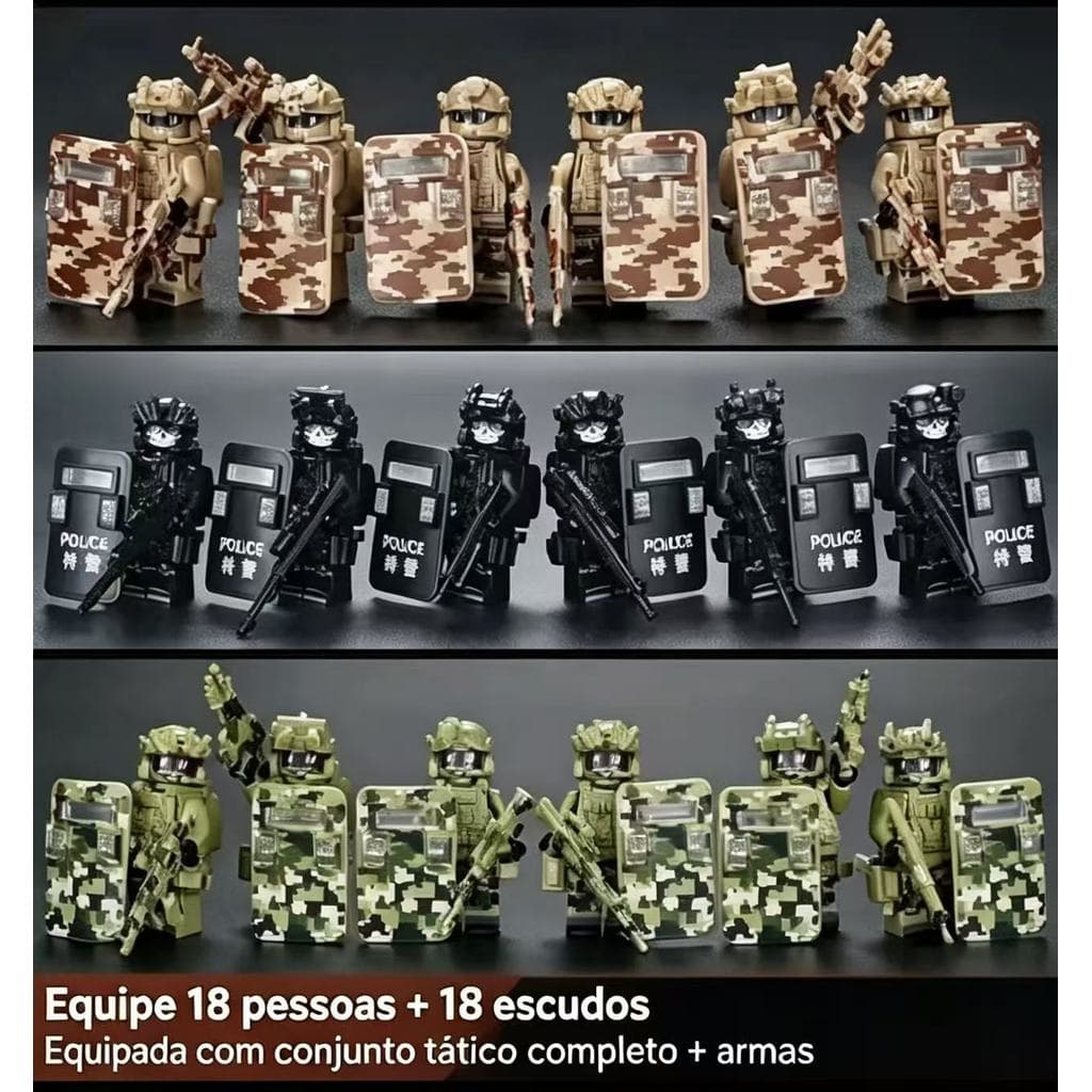 Conjunto de boneca militar tática SWAT, blocos de construção compatíveis, pantera/fantasma/leopardo/lobo guerreiro esqua