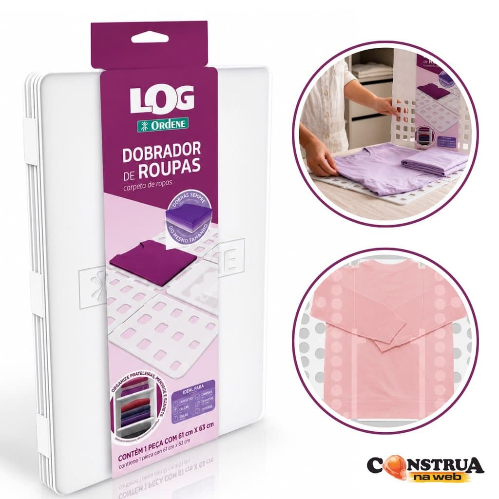 Dobrador De Camisetas Fácil Camisa Roupas Toalhas Cor Branco Ordene
