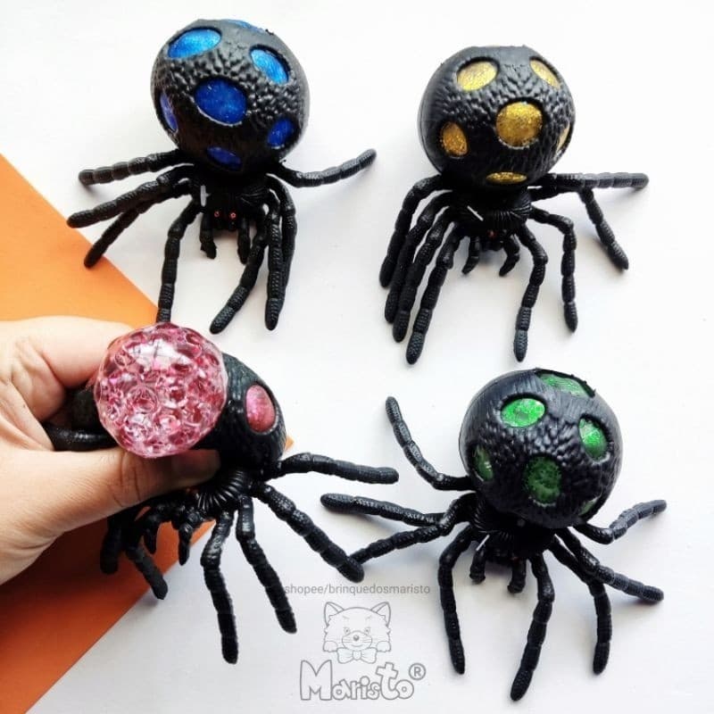 Brinquedo de Apertar Sensorial Squishy Aranha Orbs