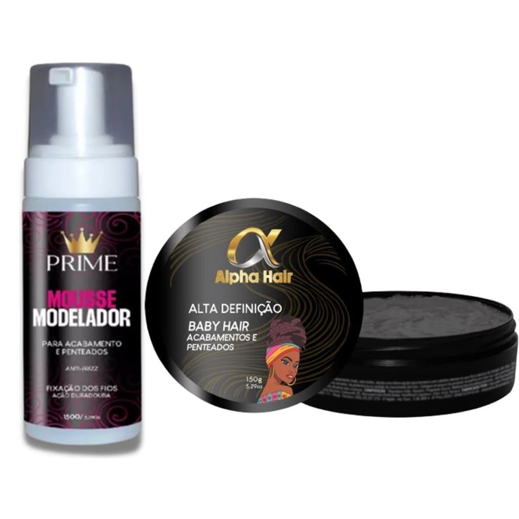 Mousse Modelador Prime 150g + Pomada Alpha Hair 150g