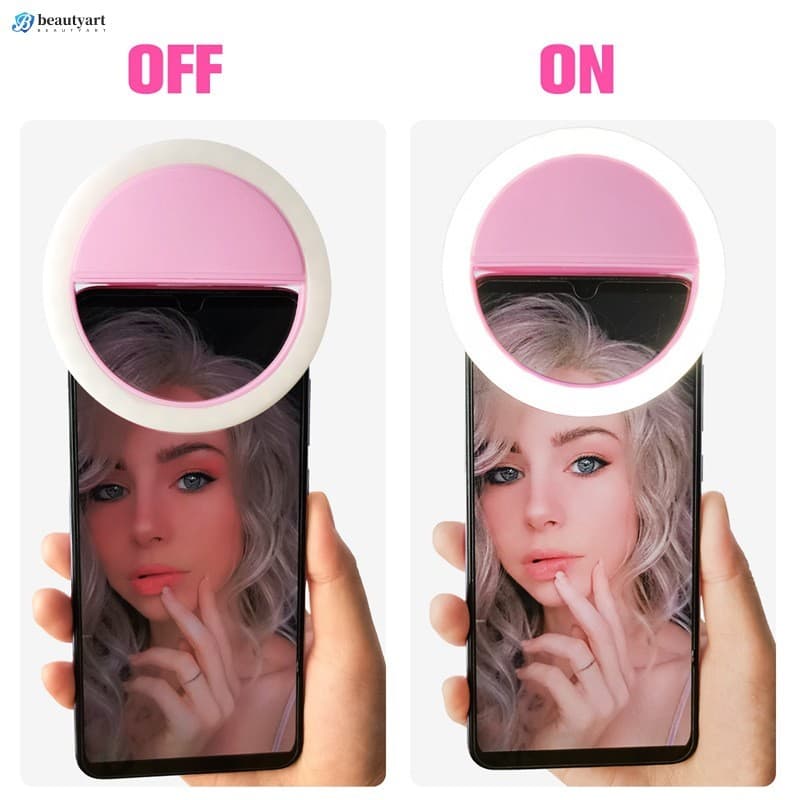 Ring Light Anel De Luz Recarregável Com Clipe RK12-Chamada De Vídeo Transmissão Ao Vivo Para Selfie De Telefone