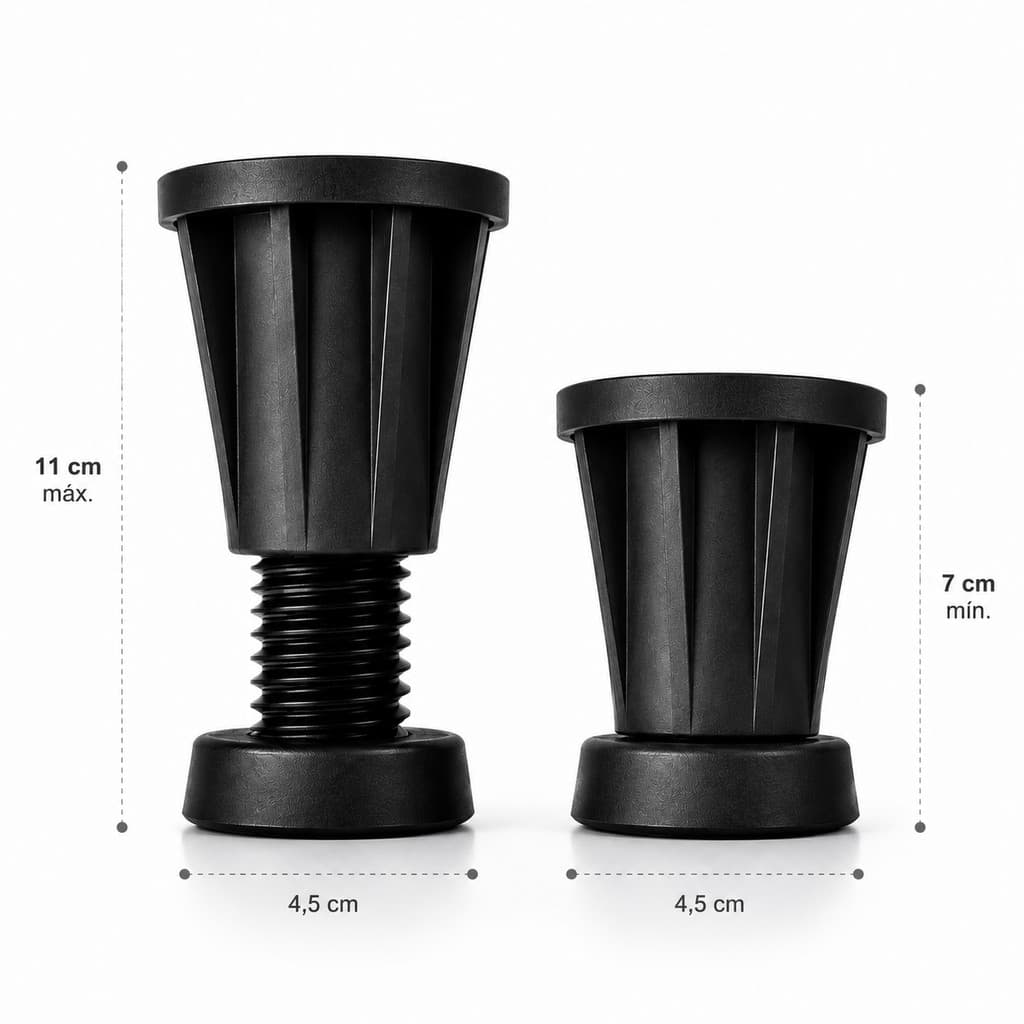 Pé para Móveis Regulável Ajustável 7 a 11cm para Sofá Armário Balcão Rack Mesa Alta Resistência