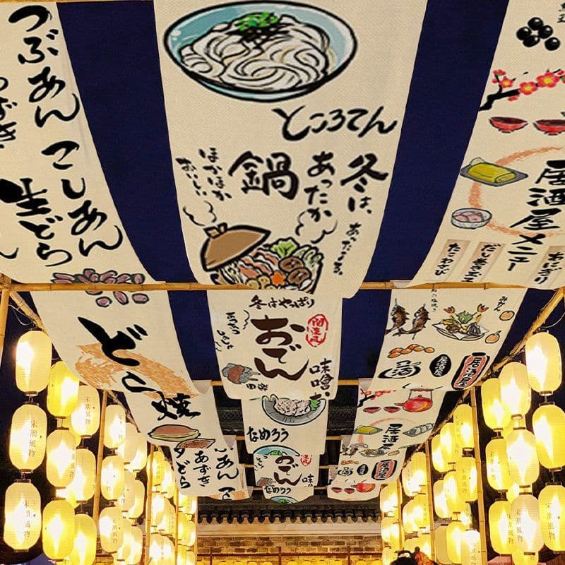 Decoração de cozinha japonesa personalizada, atmosfera de dossel, pano suspenso, acampamento interno, churrasco, Hotel,