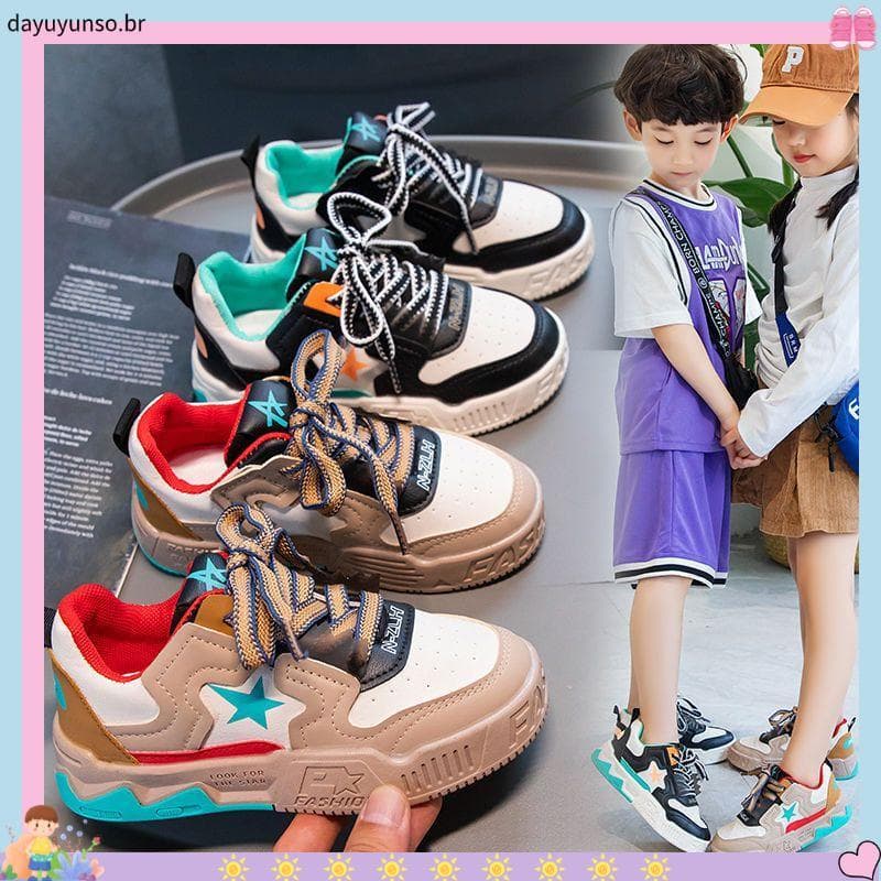 Meninos sapatos primavera outono 2024 novo estilo crianças tênis esportivos meninas Street Wear crianças médio grande cr