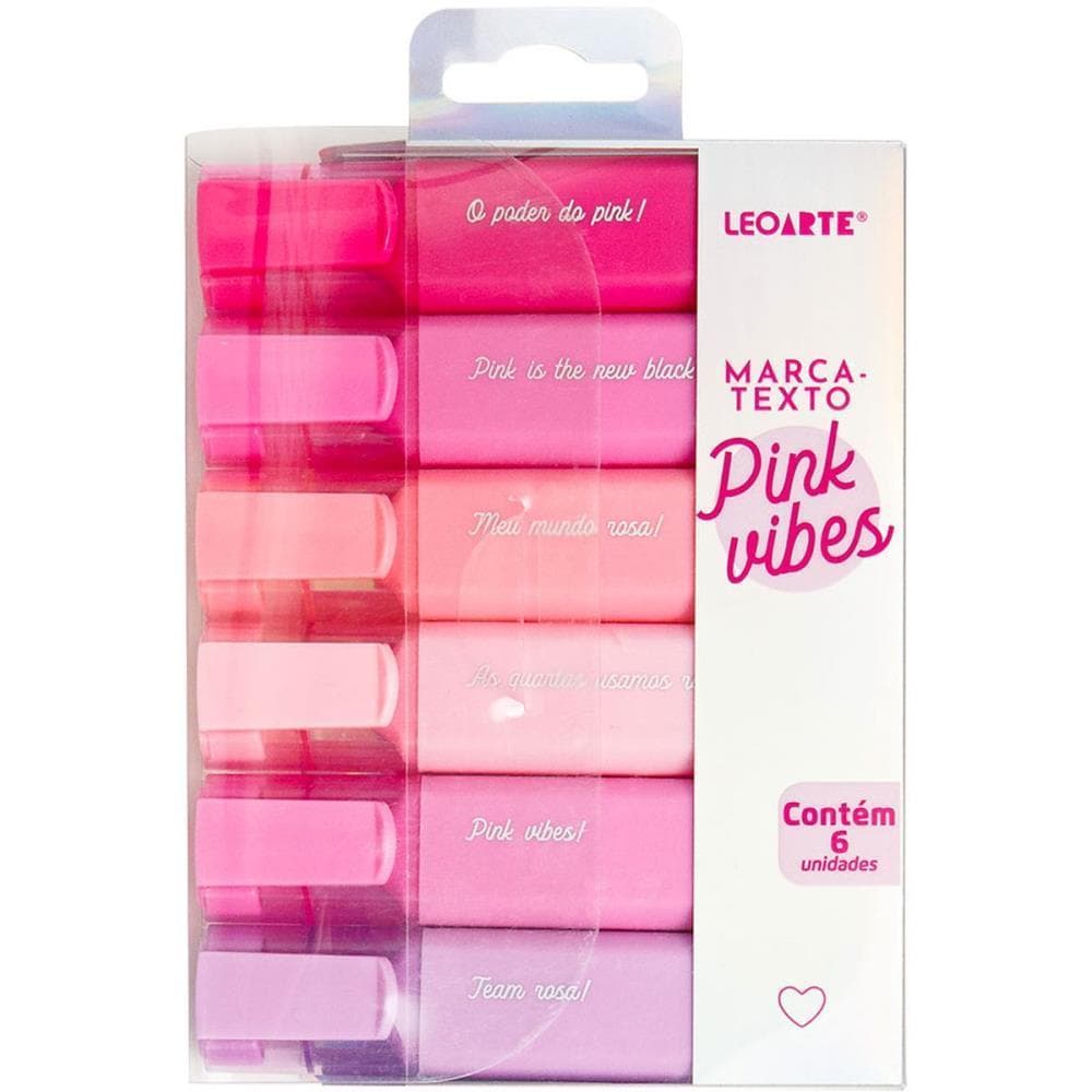 Caneta Marca Texto PINK Vibes 6 Cores