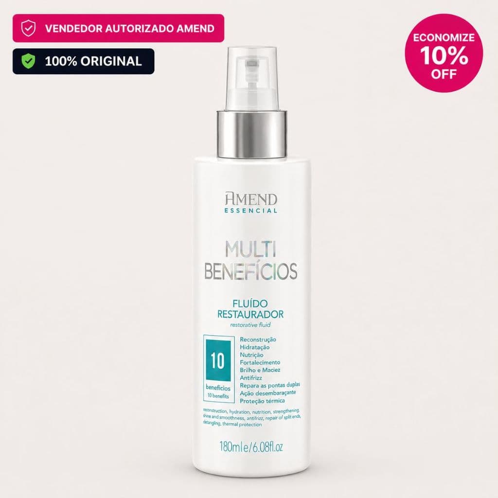 Fluído Multi Benefícios Restaurador 10 em 1 Amend Cosmetics 180ml