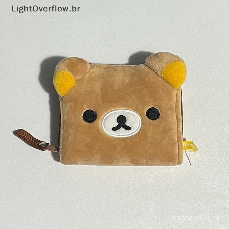 [LightOverflow] Bolsa Carteira Kawaii Rilakkuma Fofa De Desenho Animado Com Rosto De Urso Pequena Para Mulheres Meninas