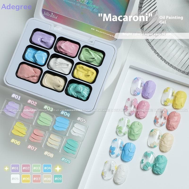 Adegree 9 Cores Pintura Gel Glitter Multi-Cor Adesivo Esmalte Gradiente UV LED Arte Do Prego Alta Saturação Salão De Bel