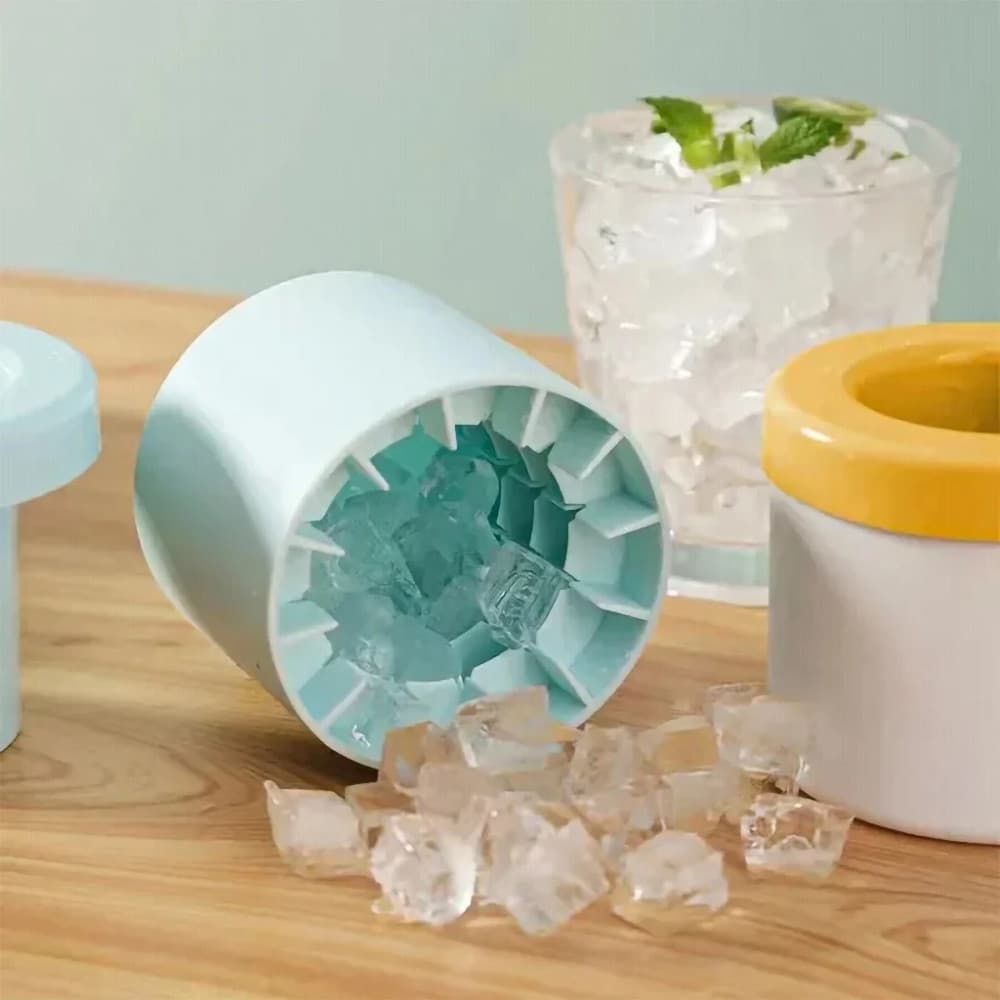 Forma de Gelo Cubo Silicone Alimentício Sem BPA - Fácil Desmoldagem, Caixote + Brinquedo Anti-Stress