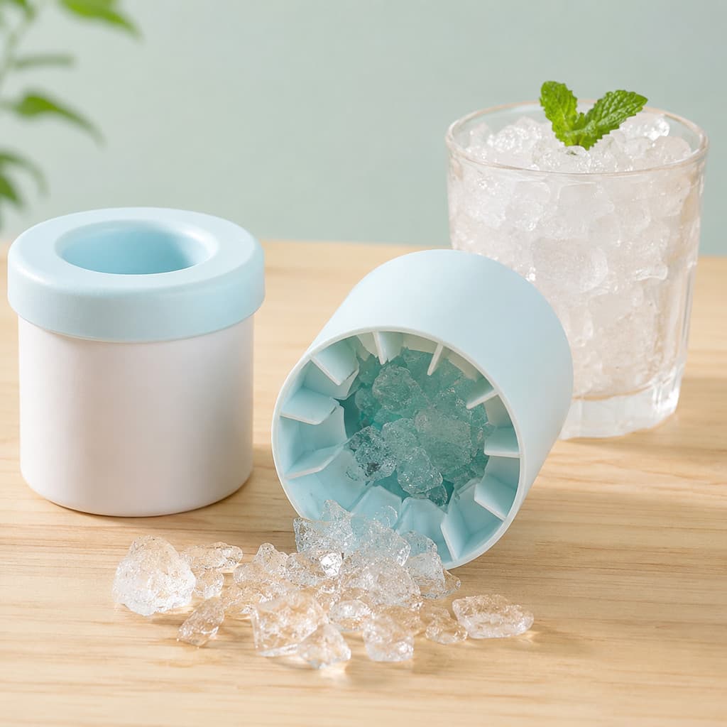 Mini Balde Forma De Gelo Em Silicone Ice Magic Cube Compacto Para Bebida No Casa Cozinha