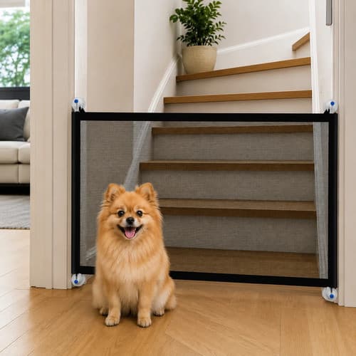 Grade de Proteção Expansiva em Nylon 180x75cm sem Furos para Crianças Pets Portas Corredores e Escadas