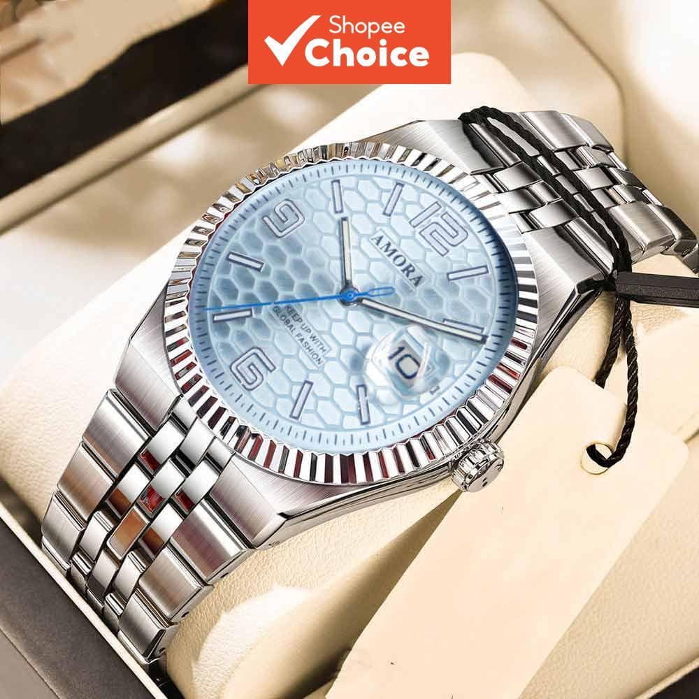 Relógio De Quartzo Masculino À Prova D'água Calendário Luminoso Aço Inoxidável Fecho Borboleta Negócios Casual Moda Para