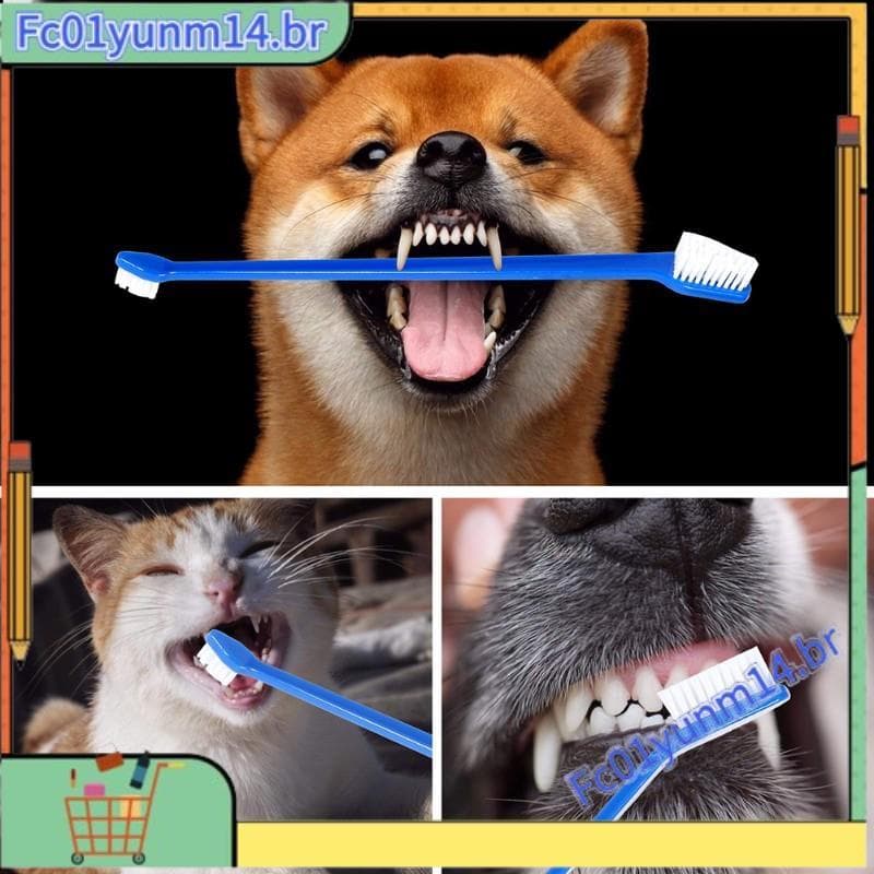Escova De Dentes Para Cães De 60 Cabeças , De Ponta Dupla , Higiene Oral Limpeza Animais De Estimação , Suprimentos