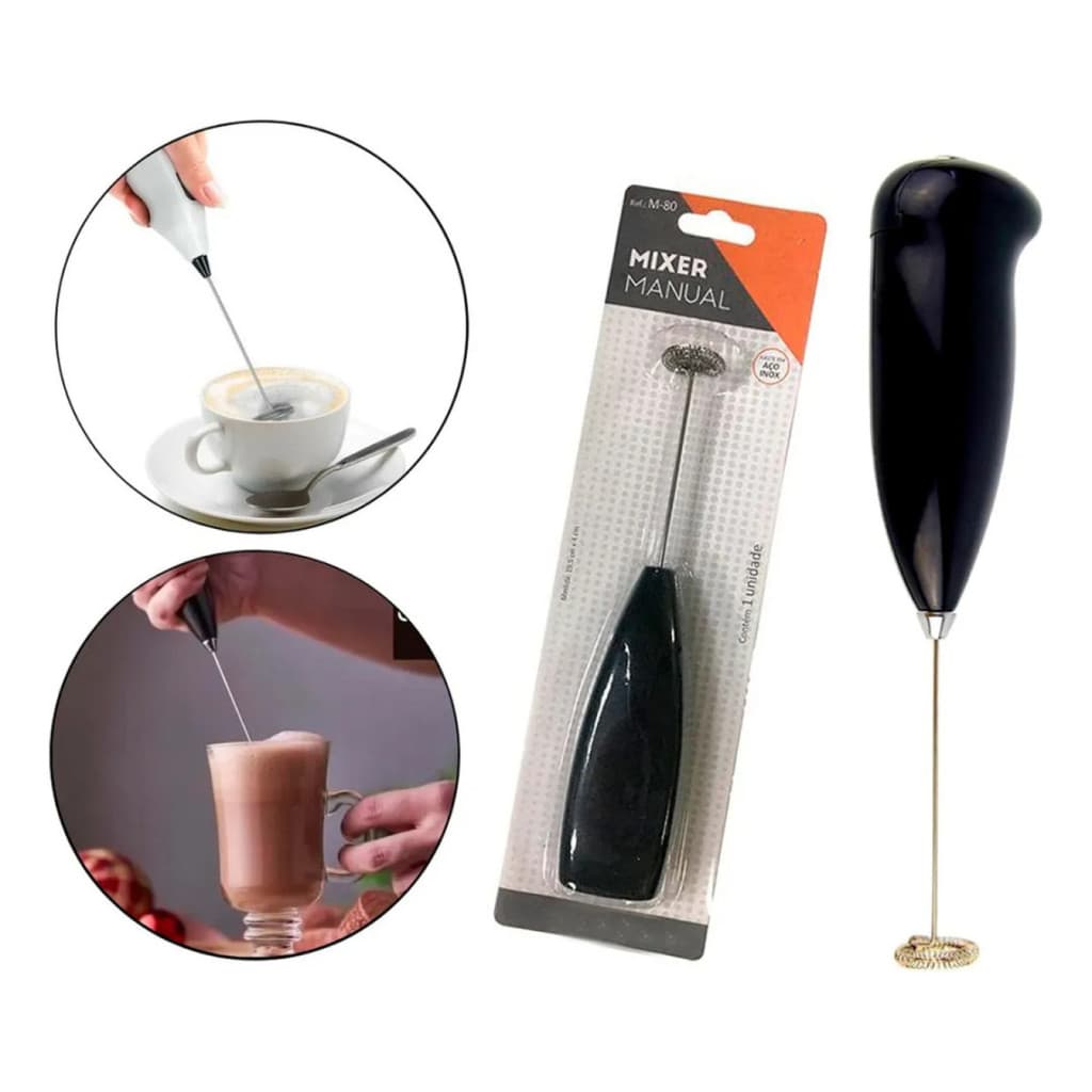 Mini Mixer Misturador Batedor Elétrico Bebida Leite Capucci