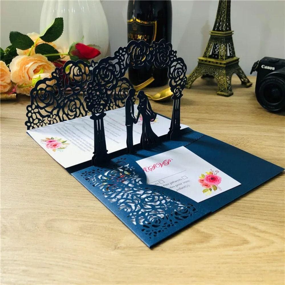 Cartões , Convite De Casamento Pop up 18X13cm , Noiva E Noivo , Cartão De Criativo Personalizado ,