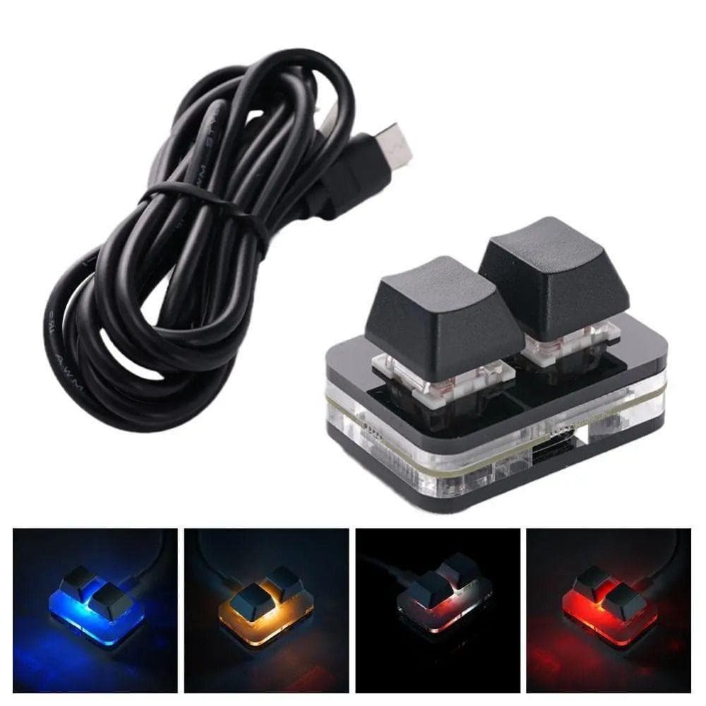 Mini Teclado Personalizado De 2 Teclas , Acrílico De Pasta De Cópia , Chave Mecânica De Interface Tipo c