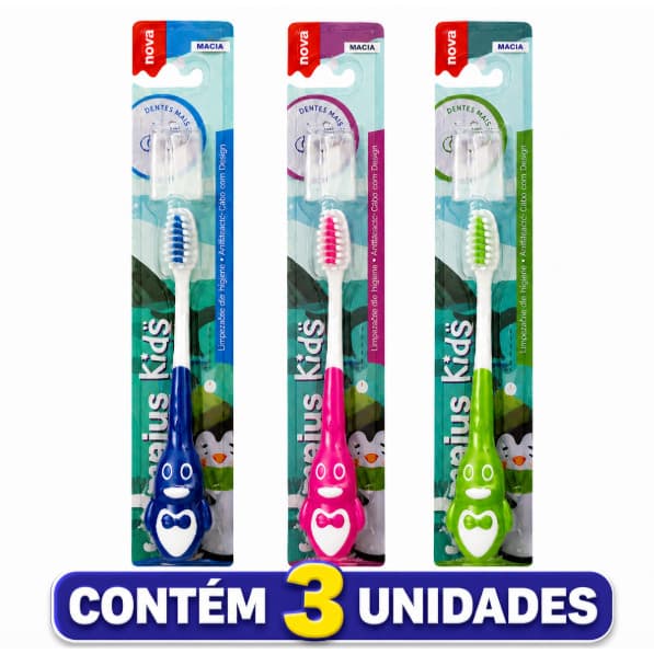 Escovas Dente Infantil Limpius Kids: Cerdas Macias, Capa Pro