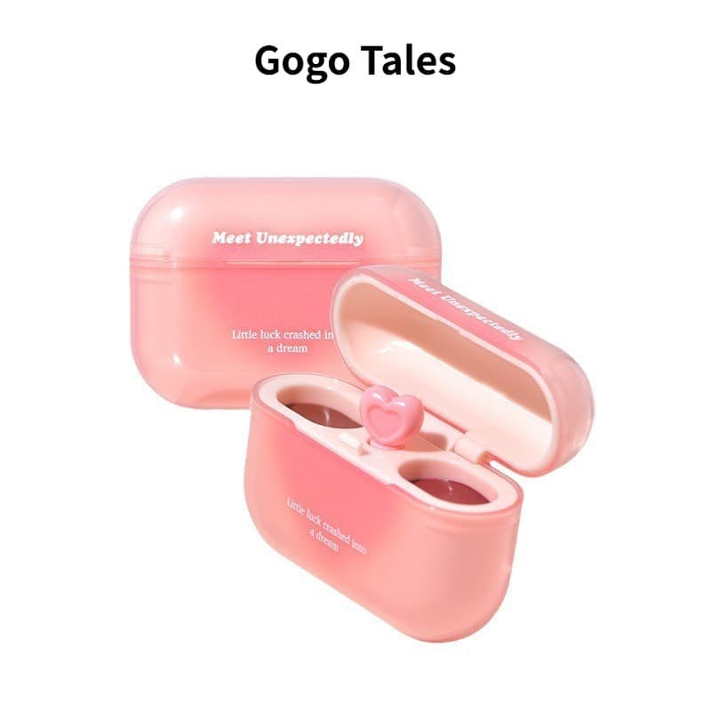 GOGO TALES Fone De Ouvido 2 Em 1 Creme Labial Fosco Lama E Espelho De Água Geléia Batom De Textura Dupla De Longa Duraçã