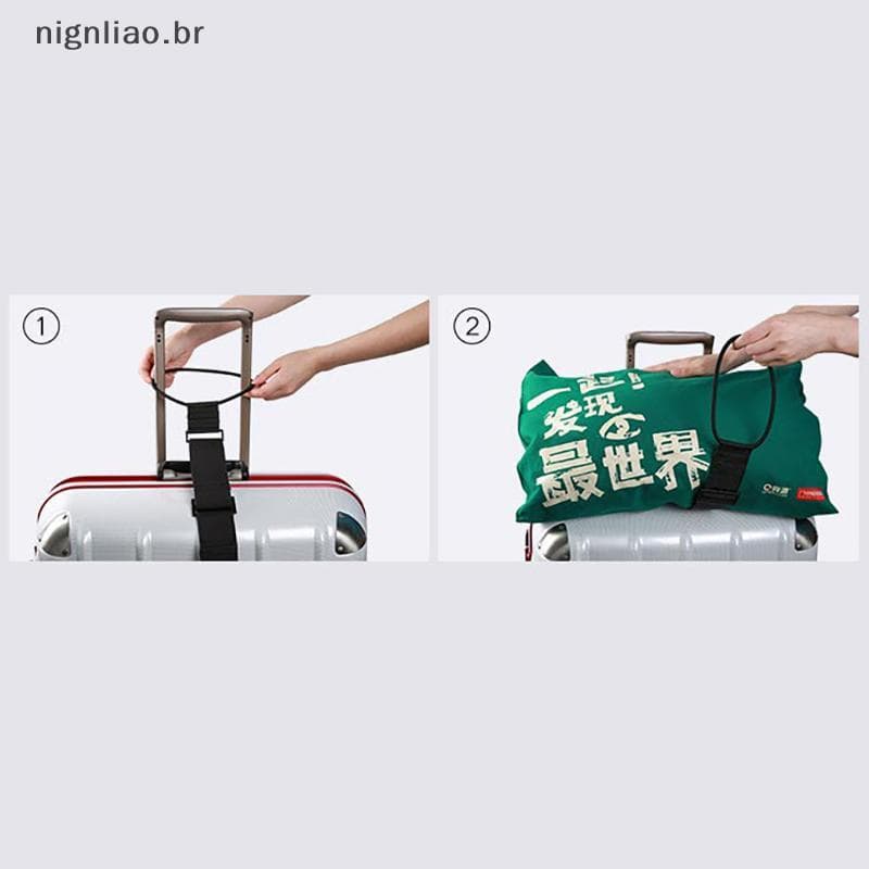 nignliao Multi-Cor Elástico Ajustável Alça De Bagagem Transporte Cintos Elásticos Cinto De Mala De Segurança De Viagem C