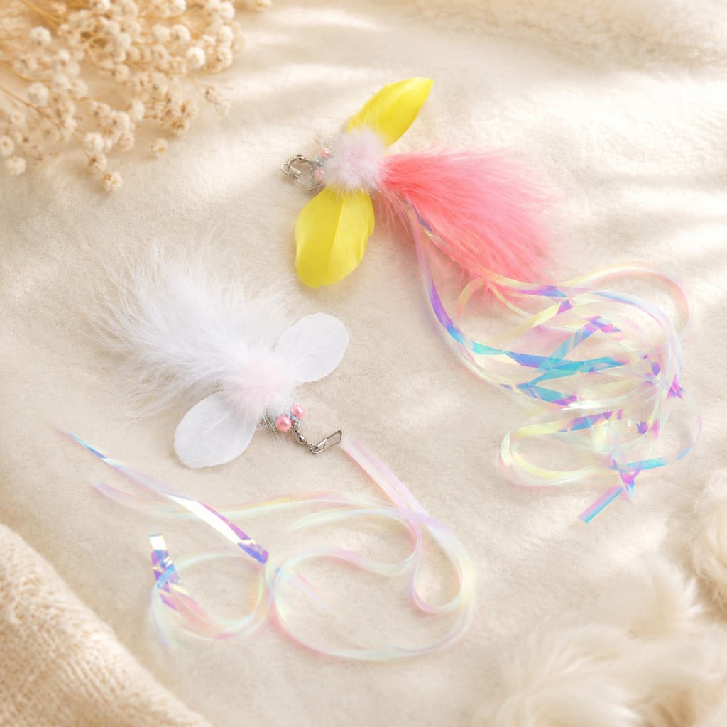 Brinquedo de gato novo estilo sinfonia pena dupla borboleta gato auto-feliz brinquedo atacado fabricante de brinquedo de