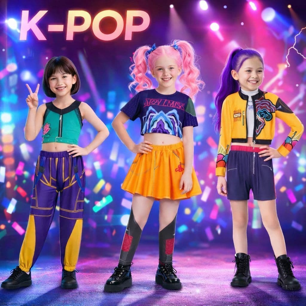 Fantasia infantil kpop de Cosplay Guerreiras Kpop Mira Zoey