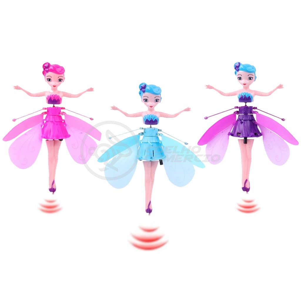 Boneca Princesa Aerocraft Fada Voadora Roxo 19Cm Sensor