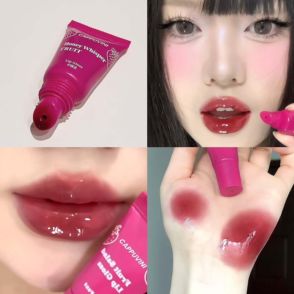 Brilho Labial CAPPUVINI com Extrato de Frutas, Transparente, Frutado, Hidratante e com Efeito Espelhado