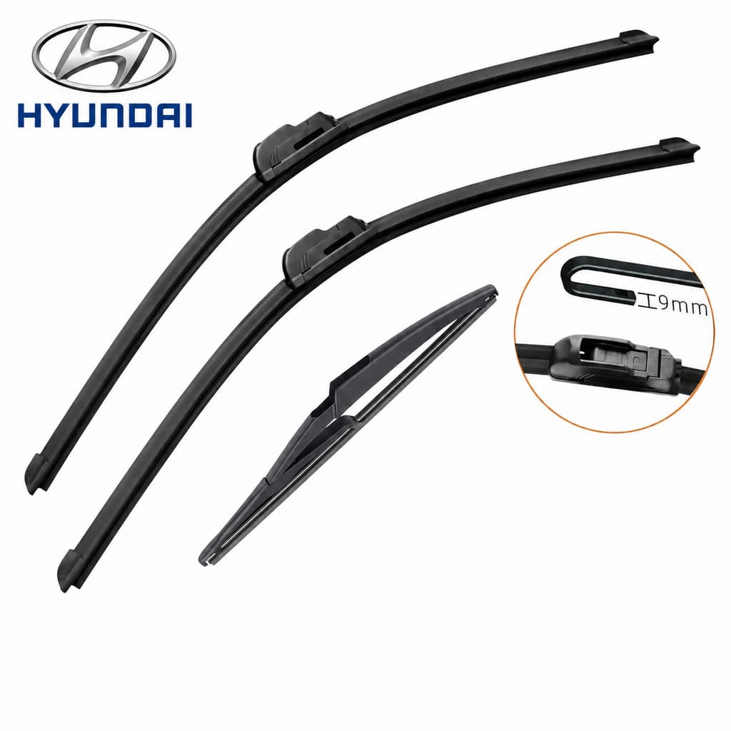Kit Palhetas Limpador Para-brisa Silicone Limpeza Silenciosa Modelos Hyundai