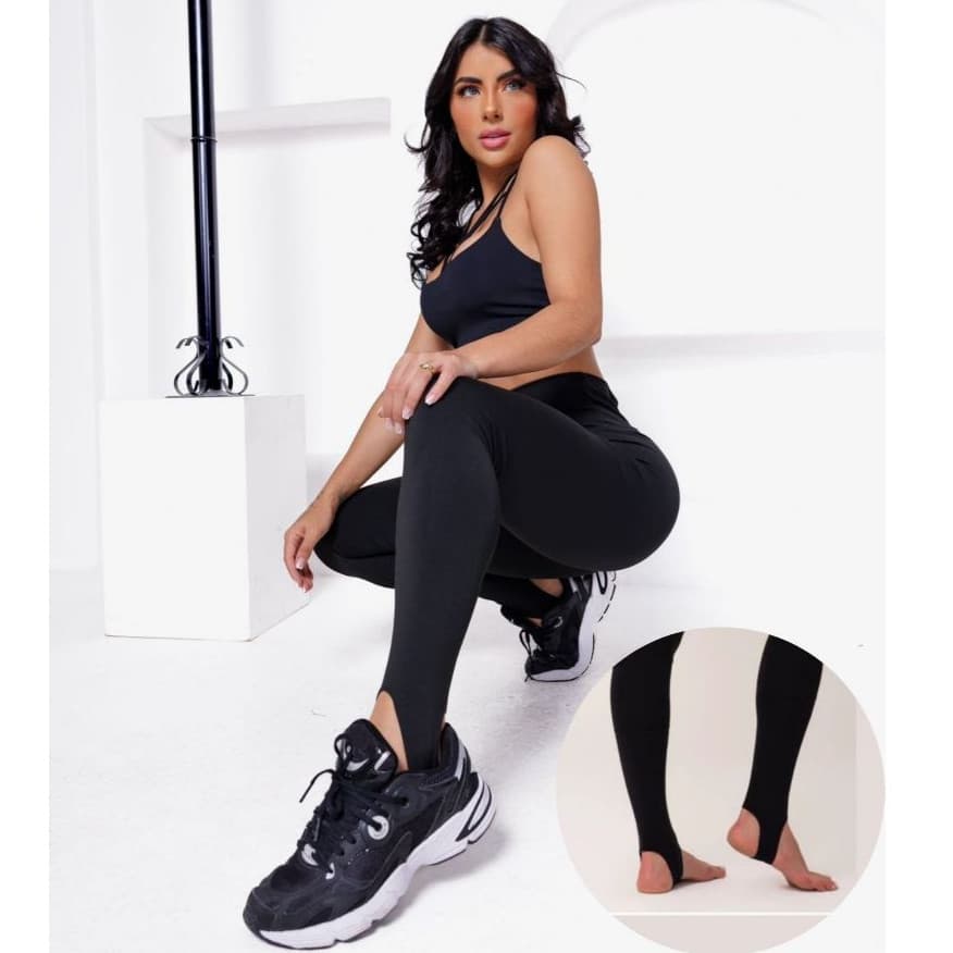 Calça Feminina Legging de Pezinho  Cintura Alta com Suplex Academia Casual
