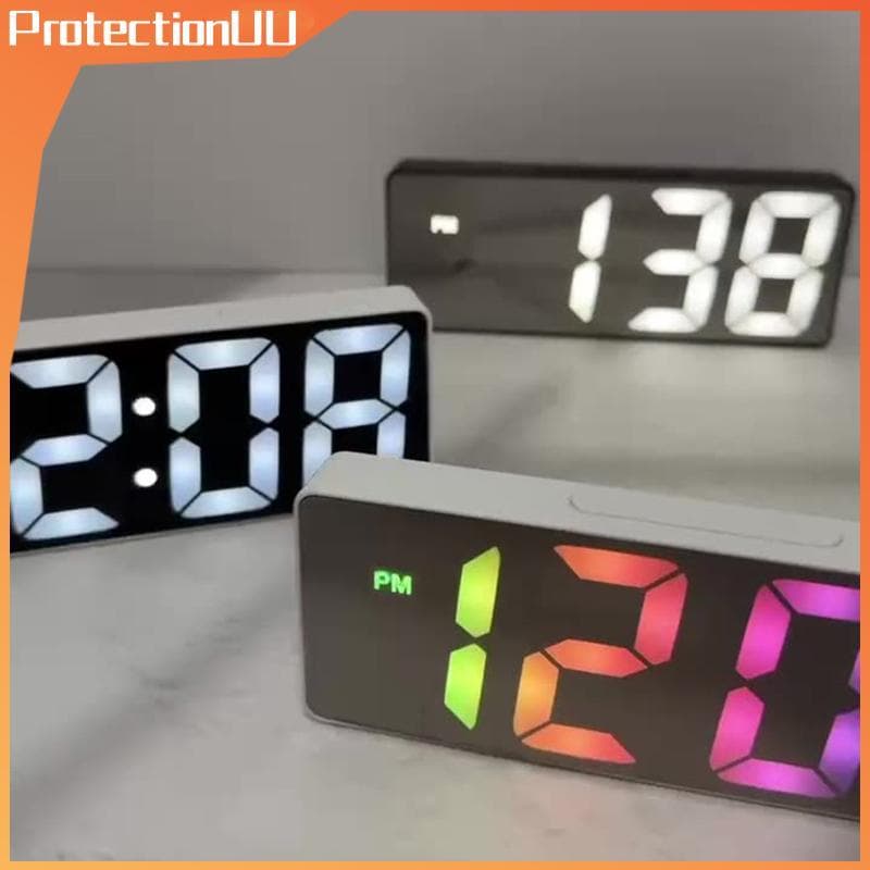 PROTE LED Mini Espelho Alarme Eletrônico Clo Mesa Decoração Inteligente Pequenas Ferramentas BR