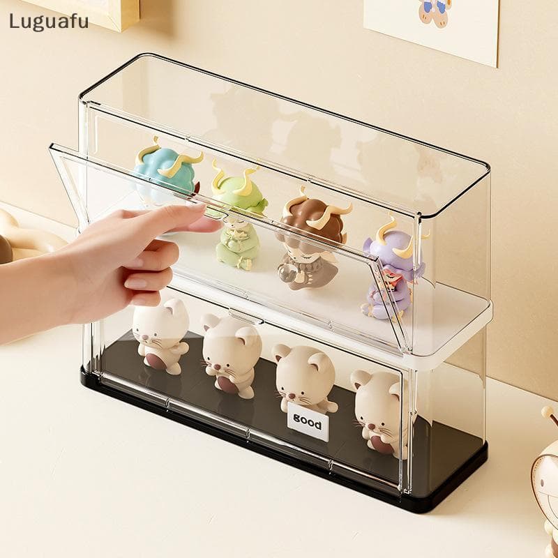 Luguafu Staable Caixa Cega De Armazenamento Estatueta À Prova De Poeira PET Display Plástico Ra Boneca E Brinquedo De Pe