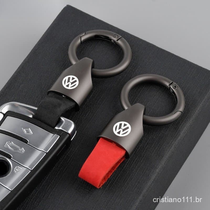 Chaveiro de Couro Elegante para Homens e Mulheres, Pendurado na Cintura, Presente, Automático para Volkswagen V