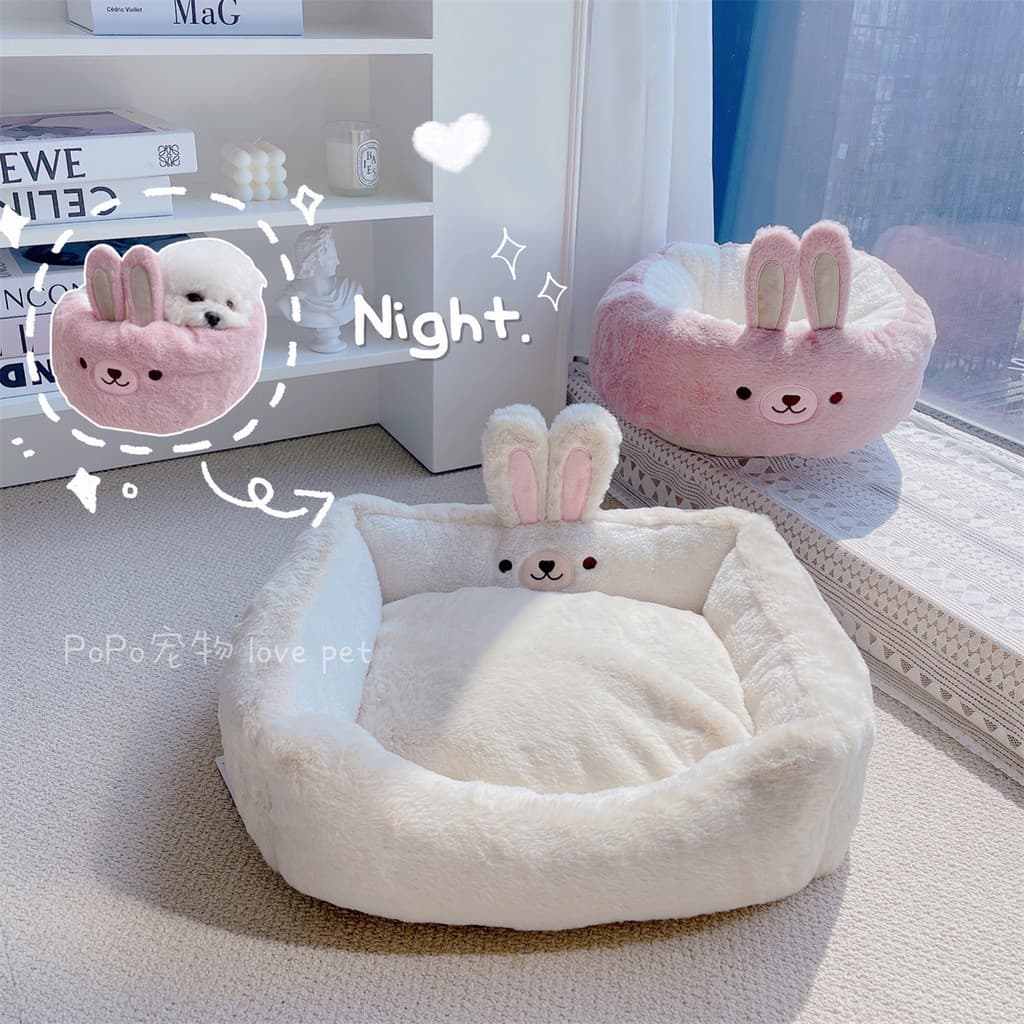 Canil Cama para gatos Cama para dormir profundo Tapete para animais de estimação Cama coelho cães pa