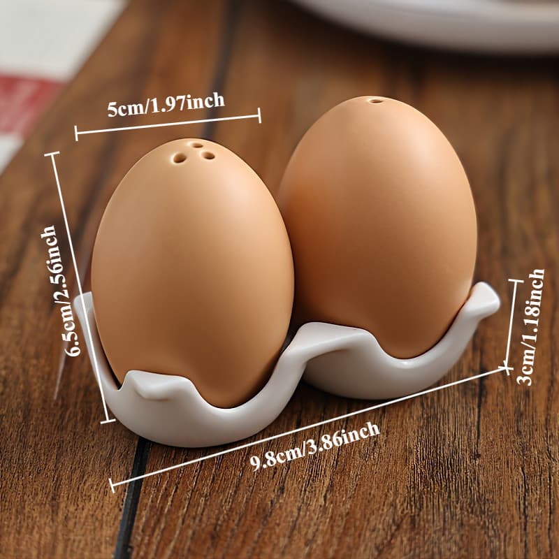 2 Peças Moedor De Sal E Pimenta De Ovo De Cerâmica Com Tampa Presente De Decoração De Piquenique Para Churrasco