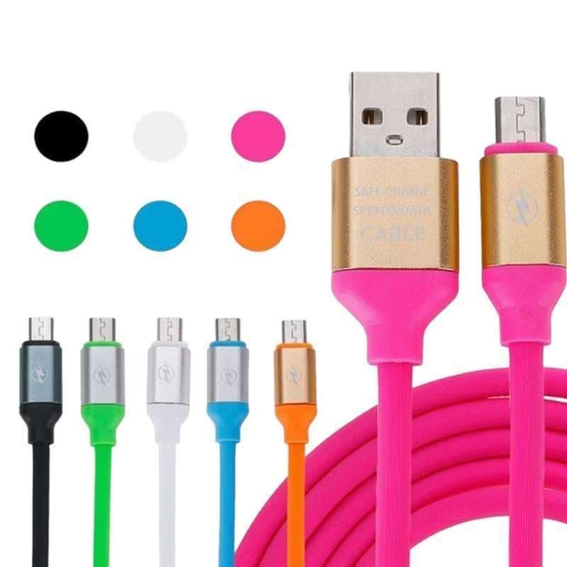 Kit 10 Cabos Carregador Emborrachado USB TYPE-C V8 Lightning Dados Carregar 10 Unidades