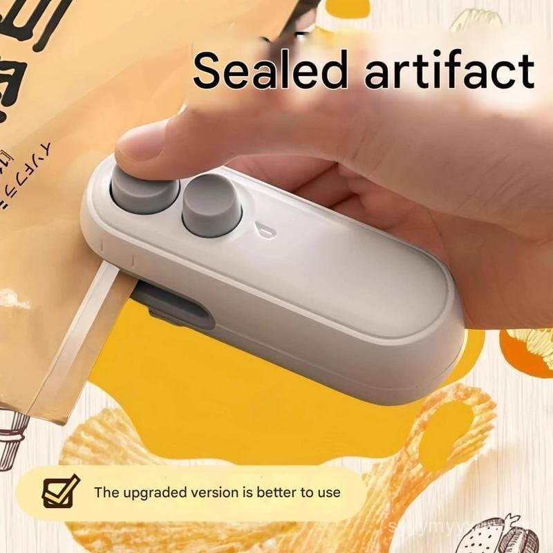 Selador de Sacos de Lanche 2 em 1 Recarregável por USB, Máquina de Selagem de Sacos Plásticos, Mantém os Alimentos Fresc