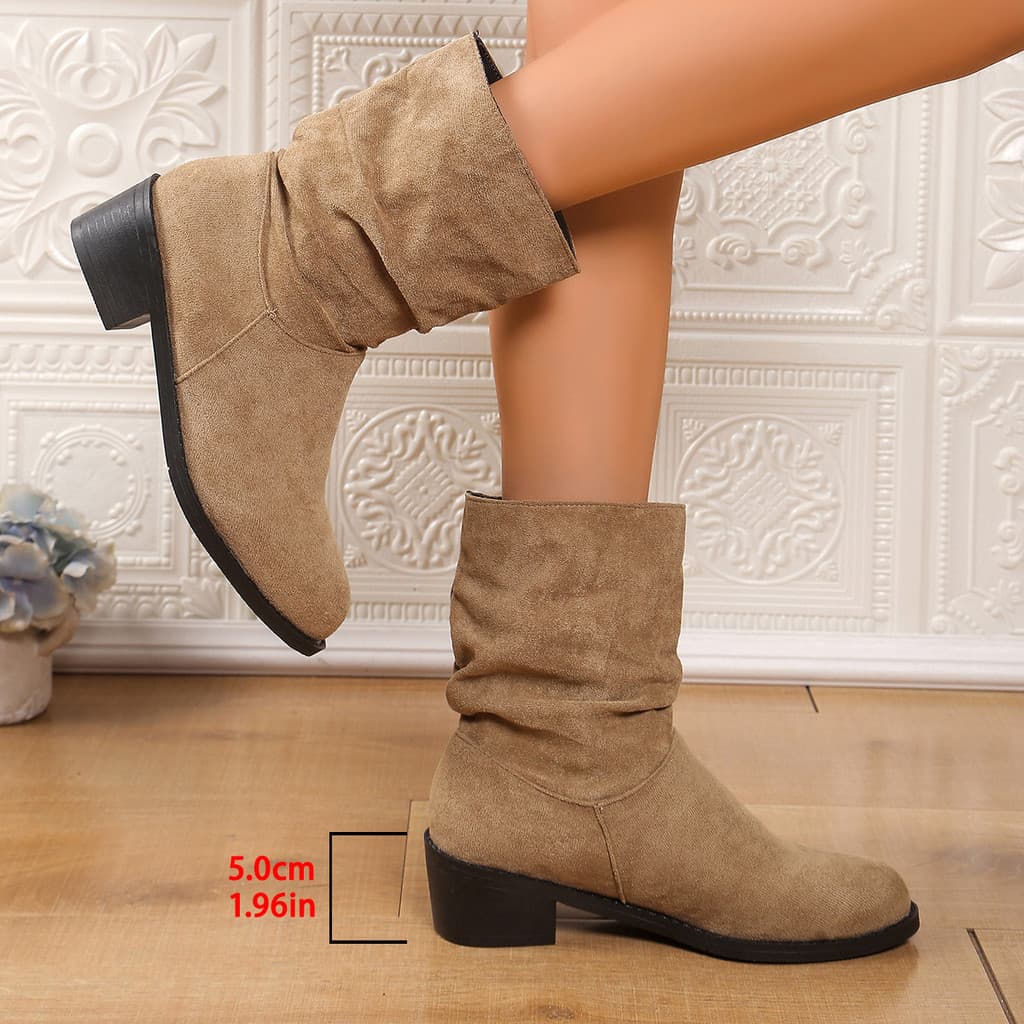 TAMANHO35-43, botas de pilha femininas, botas de cavaleiro plissadas, novo estilo Popular outono inverno Martin botas, s
