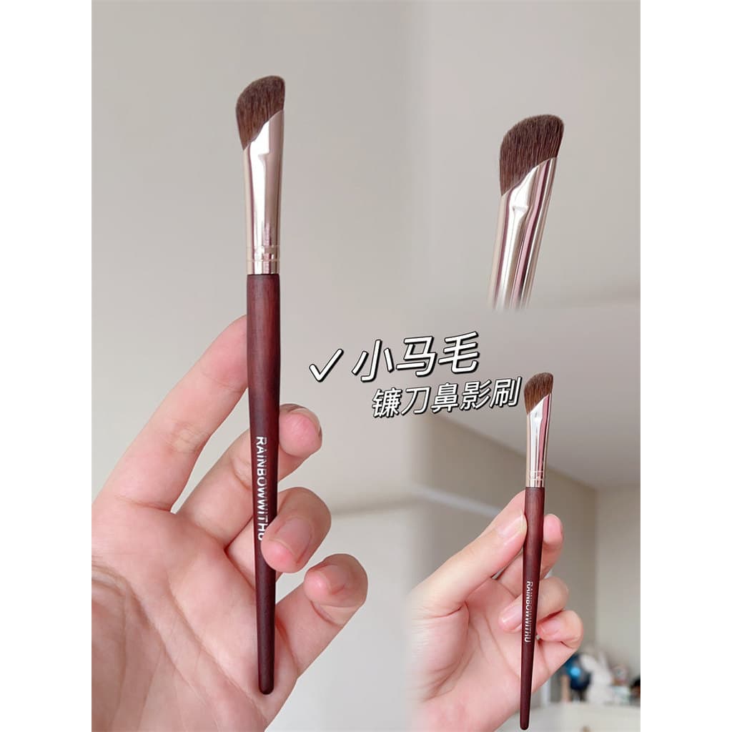 Miss Qian pincel de maquiagem pônei foice de cabelo inclinado nariz sombra escova chanfrada alto brilho contorno escova