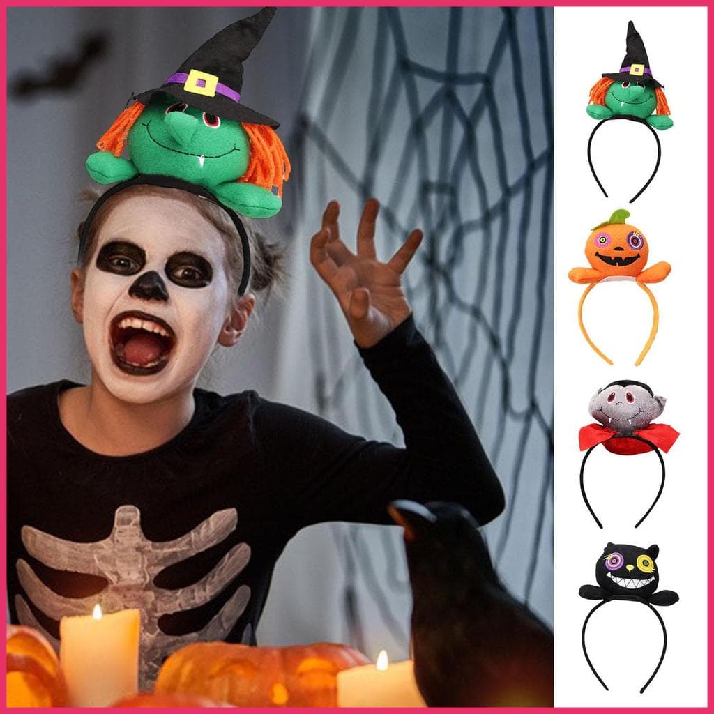 Halloween Faixa De Cabelo Bonito Decorativo Abóbora Bruxa Chapéu Gato Preto Headpieces Acessórios Para O xurit1br