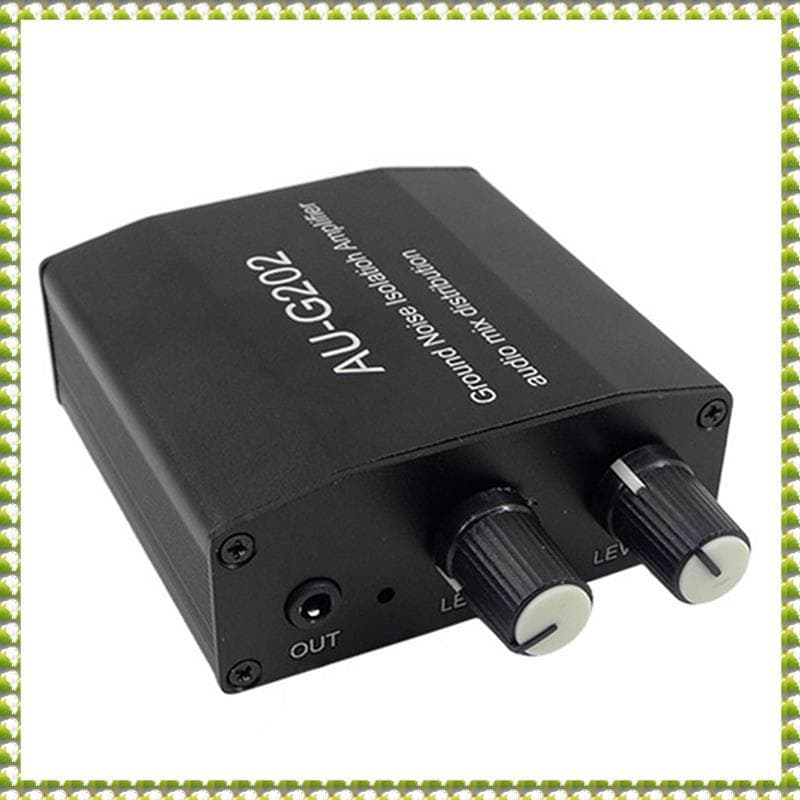 (Oflw) Distribuidor De Mixer De Áudio AUG202 DC5-18V Amplificador Lsolatioh De Ruído Terrestre De Canal Duplo 2 Em 2 Saí